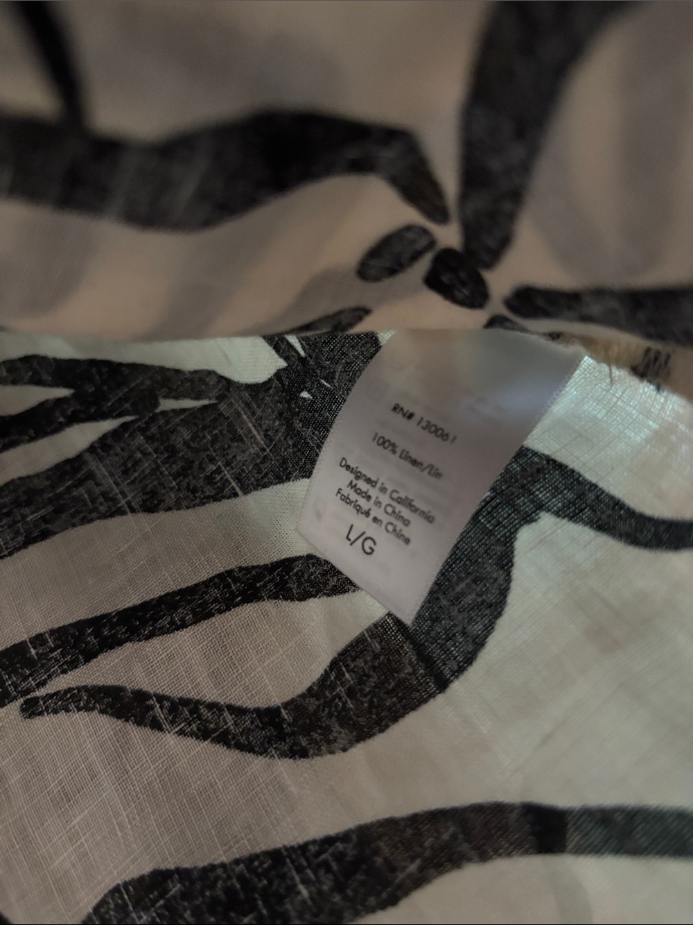 l*space Rio Black and Cream Floral Print Linen Tunic and Shorts Set NWOT - Picture 4 of 16